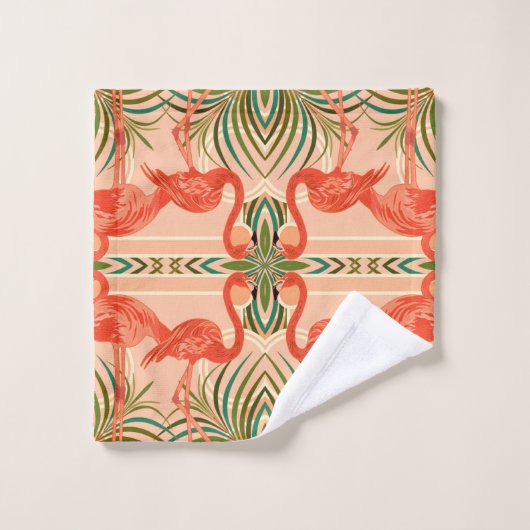 Tropische Flamingo's handdoekset Bad Handdoek (Wasdoekje)
