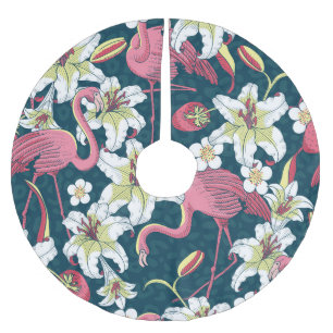 tropische flamingo's lelies patroon kerstboom rok