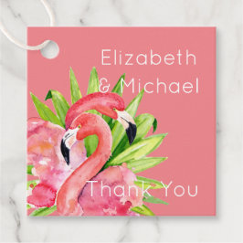 Tropische flamingo's prefereren verpakkingslabels  bedankjes labels