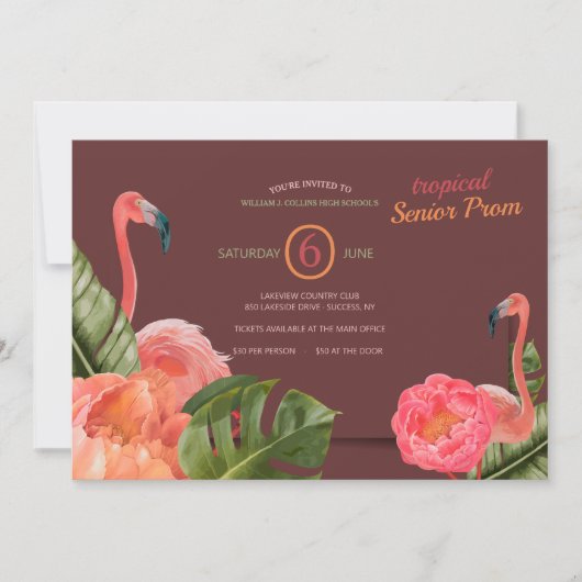 Tropische Flamingos Prom-uitvindingen Kaart (Voorkant)