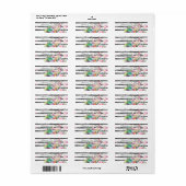 Tropische flamingos strepen huwelijksontwerp etiket (Full Sheet)