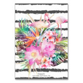 Tropische flamingos strepen huwelijksontwerp kaart (Achterkant)