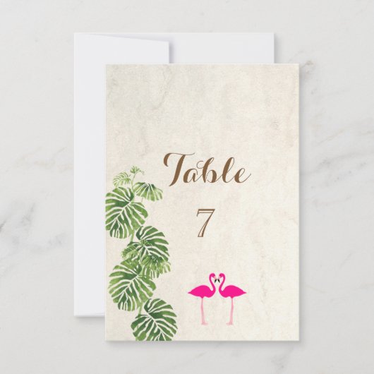 Tropische Flamingo's   Tafelkaart Kaart (Voorkant)