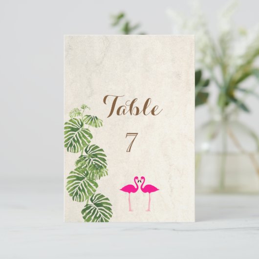 Tropische Flamingo's   Tafelkaart Kaart (Staand voorkant)