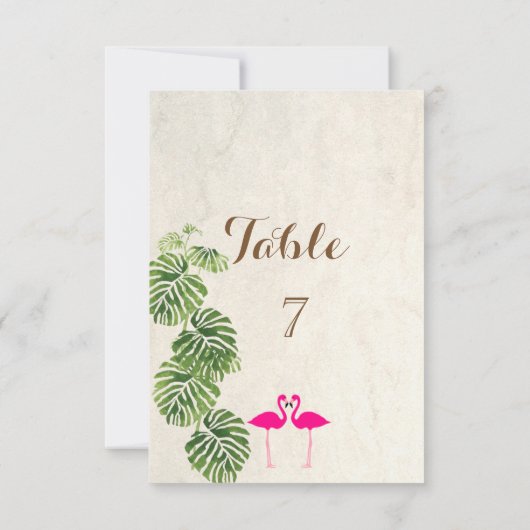 Tropische Flamingo's   Tafelkaart Kaart (Achterkant)