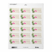 Tropische Flamingo's Trouwlabel Etiket (Full Sheet)