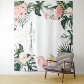 Tropische Flamingos Weddenschap Foto Booth Backdro Wandkleed (In situ)