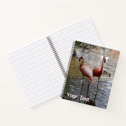 Tropische flamingovogels snijden. Tekst Notitieboe Notitieboek (Binnen)