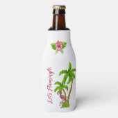 Tropische flessen en bloemen fleskoeler flesjeskoeler (Fles Voorkant)