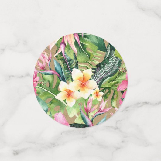 Tropische flora botanische bladeren Hawaiian Parti Confetti (Kleine voorkant)