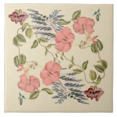 Tropische flora botanische tegel 6x6 tegeltje (Voorkant)