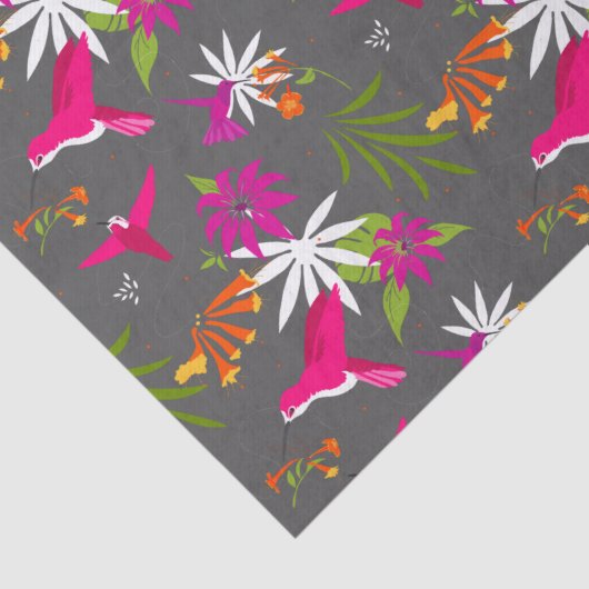 Tropische flora en bloemen tissuepapier (Detail)