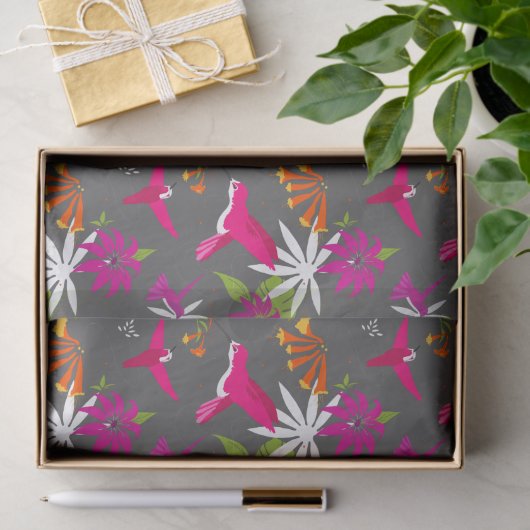 Tropische flora en bloemen tissuepapier (Geschenk)