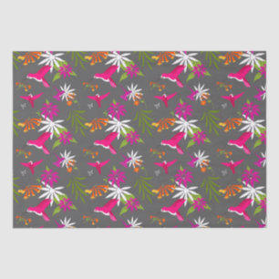 Tropische flora en bloemen tissuepapier