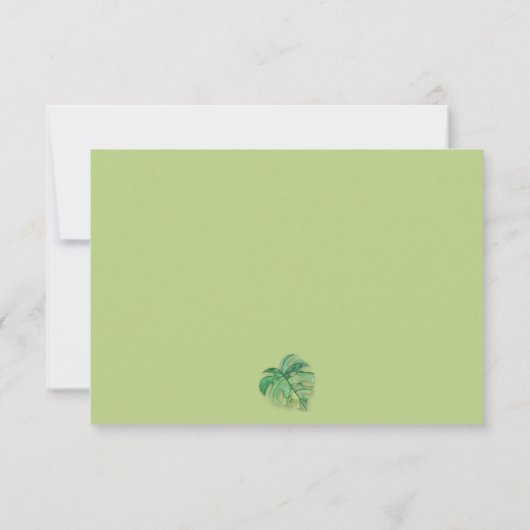 Tropische flora en botanische bruiloft RSVP kaartje (Achterkant)