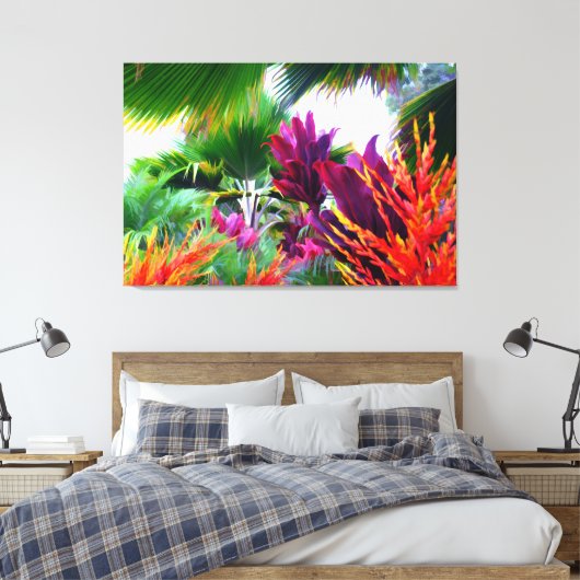 Tropische Flora Fantasy Wrapped Canvas (Insitu (Slaapkamer))