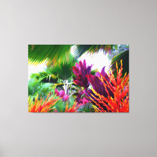 Tropische Flora Fantasy Wrapped Canvas