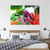 Tropische Flora Fantasy Wrapped Canvas Afdruk (Insitu (Slaapkamer))