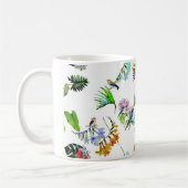 Tropische flora fauna vogelbloem koffiemok (Links)