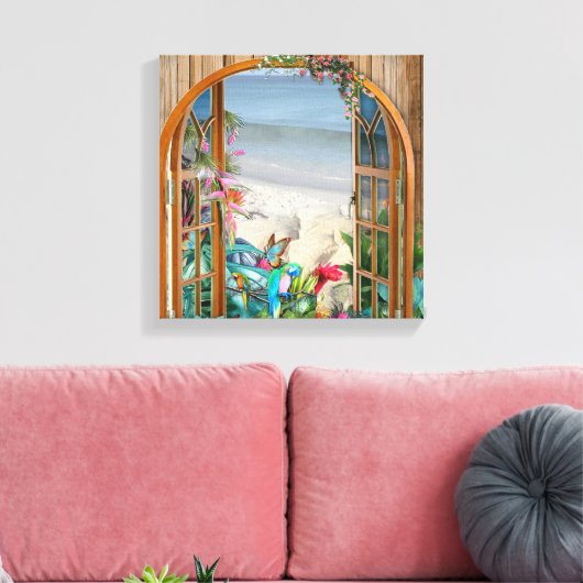Tropische Flora Paradise Beach Scenery Canvas Afdr (Insitu (Woonkamer))