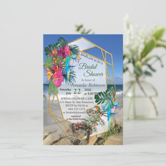 Tropische Flora Paradise Beach Scenery Kaart (Staand voorkant)