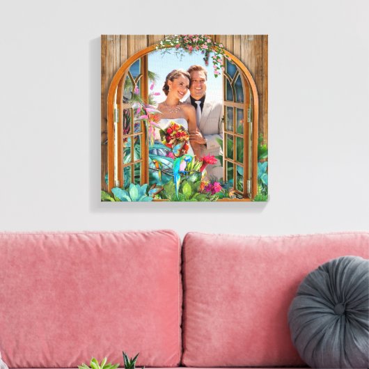 Tropische Flora Paradise Beach Scenery Photo Canva Canvas Afdruk (Insitu (Woonkamer))