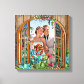 Tropische Flora Paradise Beach Scenery Photo Canva Canvas Afdruk (Voorkant)