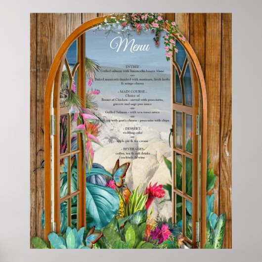 Tropische Flora Paradise Beach Scenery Poster (Voorkant)