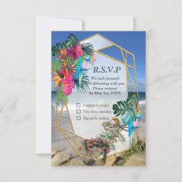 Tropische Flora Paradise Beach Scenery RSVP-kaart RSVP Kaartje