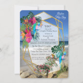 Tropische Flora Paradise bij Sunset Invitation Kaart (Voorkant)