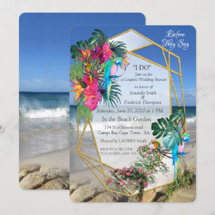 Tropische Flora Paradise bij Sunset Invitation Kaart