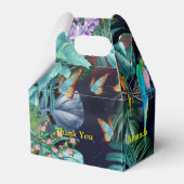 Tropische Flora Paradise bij zonsondergang Bedankdoosjes (Achterkant)