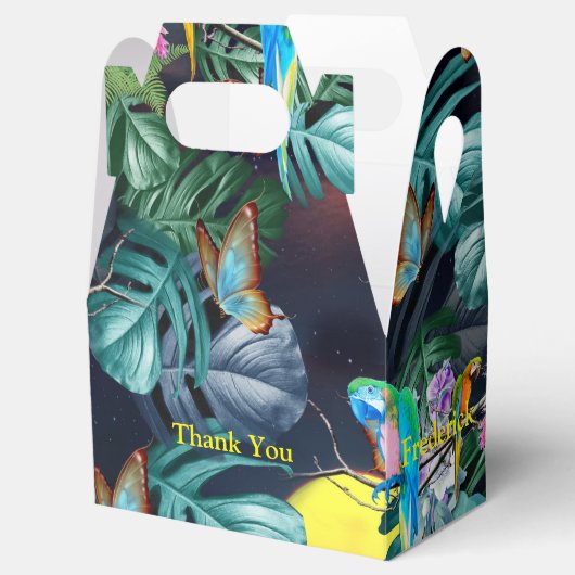 Tropische Flora Paradise bij zonsondergang Bedankdoosjes (Geopend)