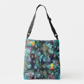 Tropische Flora Paradise bij zonsondergang Crossbody Tas (Achterkant)