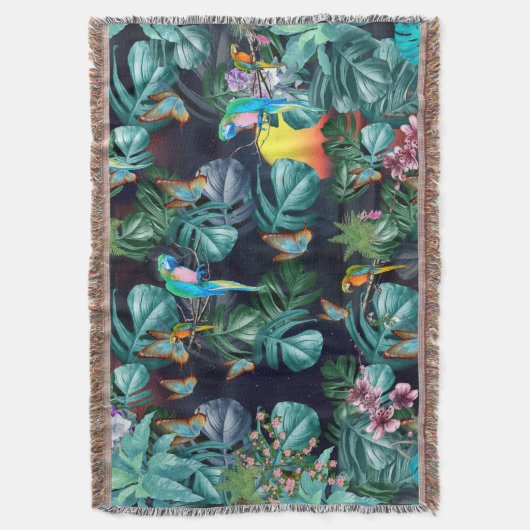 Tropische Flora Paradise bij zonsondergang Deken (Voorkant Verticaal)