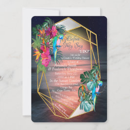 Tropische Flora Paradise bij zonsondergang Kaart