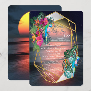 Tropische Flora Paradise bij zonsondergang Kaart