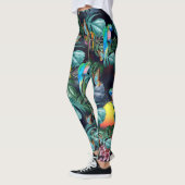 Tropische Flora Paradise bij zonsondergang Leggings (Links)