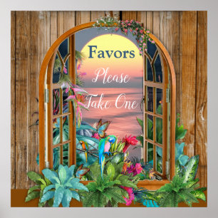 Tropische Flora Paradise bij zonsondergang Poster