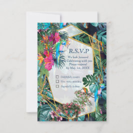 Tropische Flora Paradise & Birds RSVP-kaart RSVP Kaartje