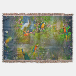 Tropische Flora Paradise en Parrots Deken
