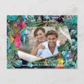 Tropische Flora Paradise en vogels Aankondigingskaart (Voorkant)