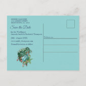 Tropische Flora Paradise en vogels Aankondigingskaart (Achterkant)