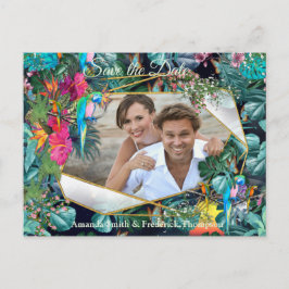 Tropische Flora Paradise en vogels Aankondigingskaart