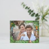 Tropische Flora Paradise en vogels Aankondigingskaart (Staand voorkant)