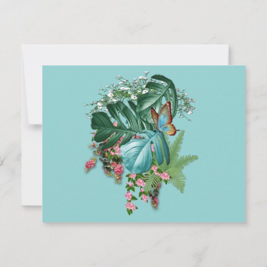 Tropische Flora Paradise en vogels Kaart (Achterkant)