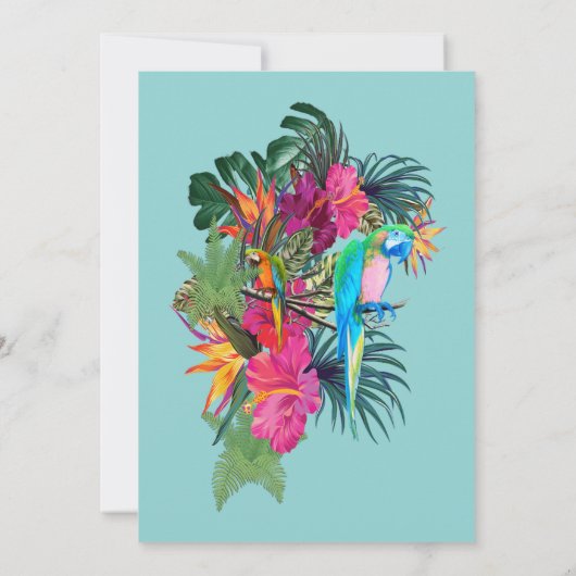 Tropische Flora Paradise en vogels Kaart (Achterkant)