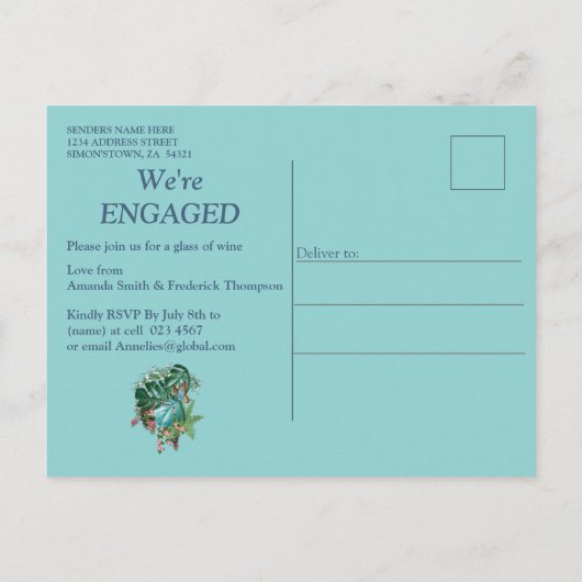 Tropische Flora Paradise en vogels Uitnodiging Briefkaart (Achterkant)