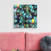Tropische Flora Paradise Herhalingslandschap Canvas Afdruk (Insitu (Woonkamer))