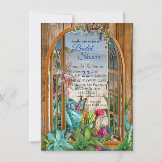 Tropische Flora Paradise Window landschap Kaart (Voorkant)